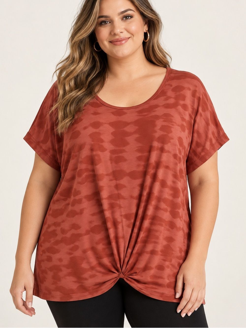 Como Blu Women Twist Front Tee Shirt Size 2X